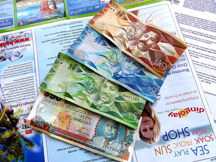 Barbados Dollar Umrechnungskurs zum Euro ca. 2:1