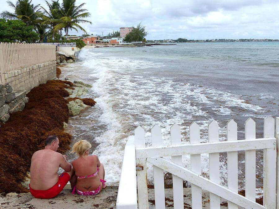 Strand verschwunden auf Barbados Urlauber sind traurig